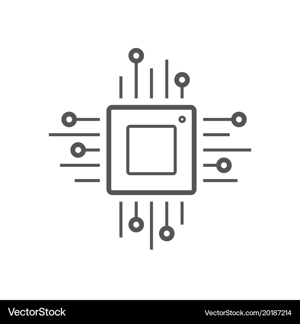 Microchip Icon - CPU Symbol vector image