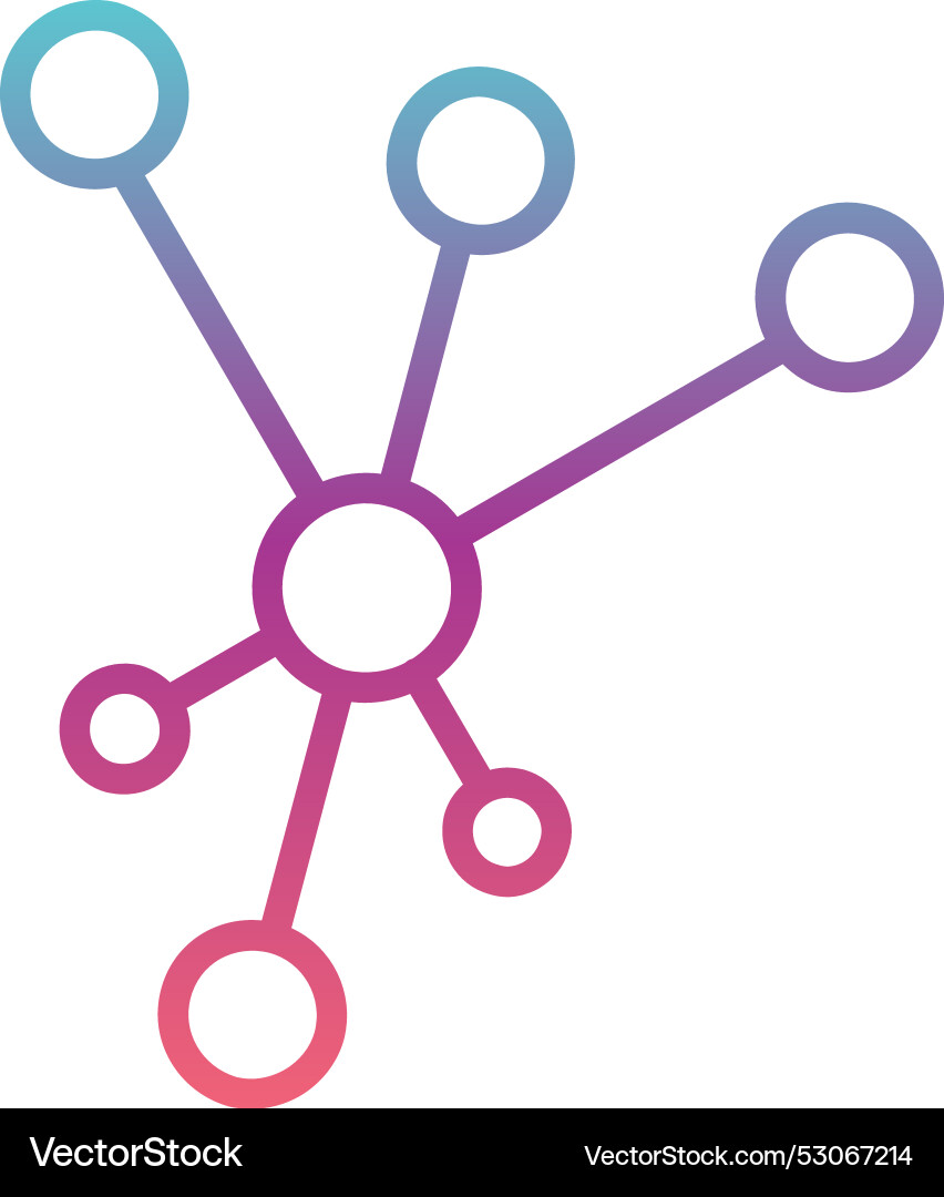 Neuron line gradient design Vector Image