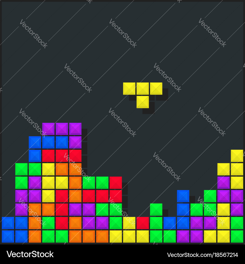Pixel Block Game Background vector image