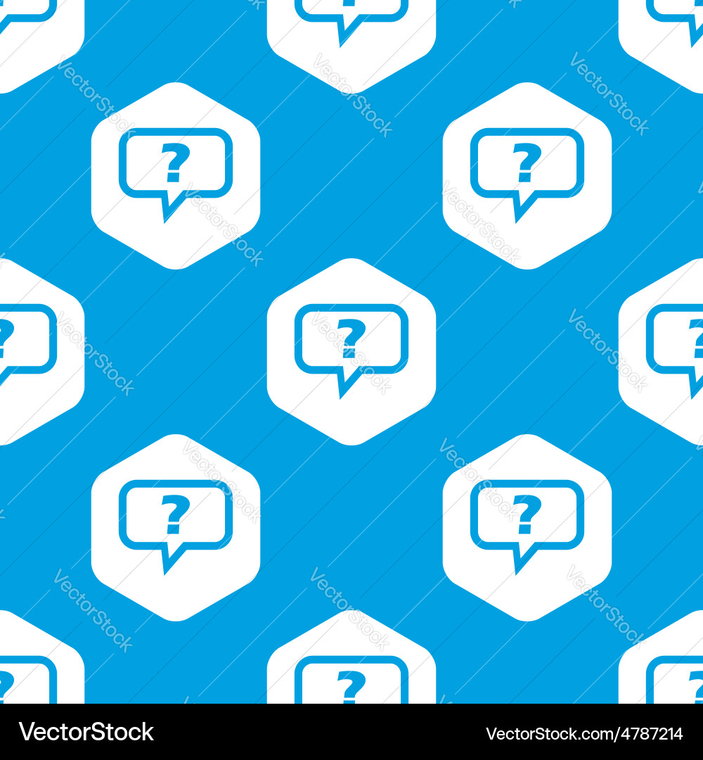 Question hexagon pattern vector image