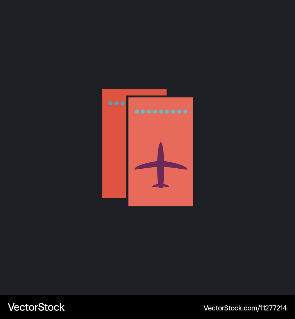 Ticket plane computer symbol Vector Image