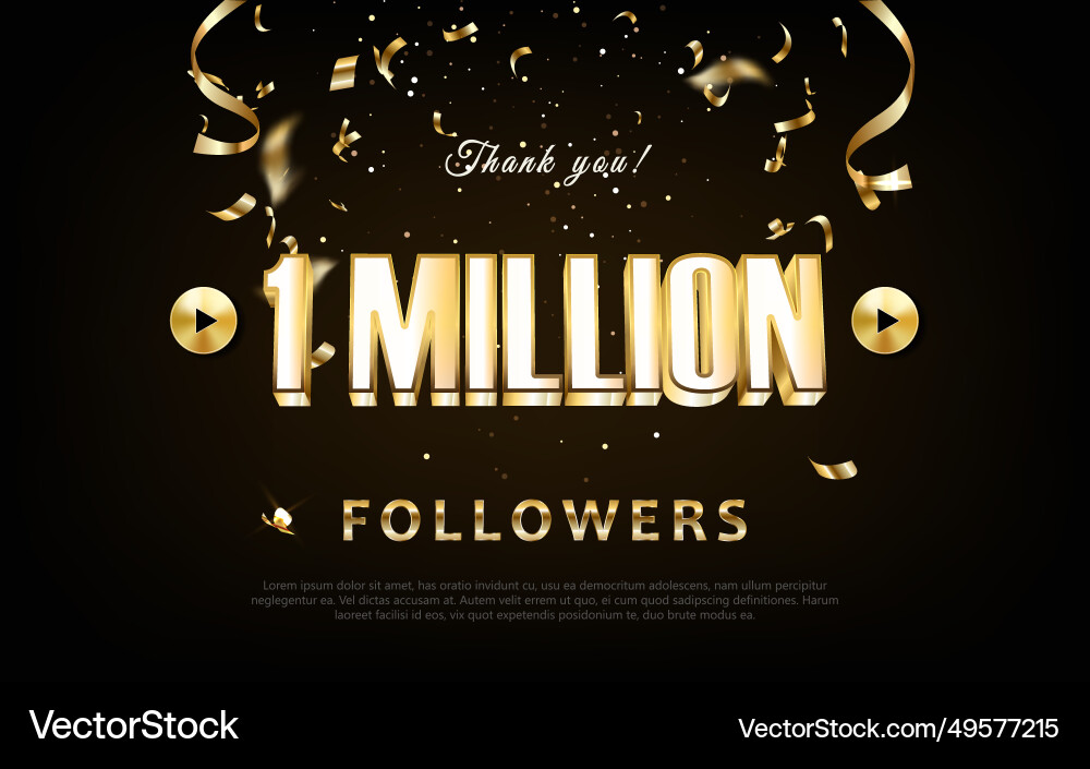 1 million 3d rendering gold text effect 1 million 3d rendering gold text effect Vector Image