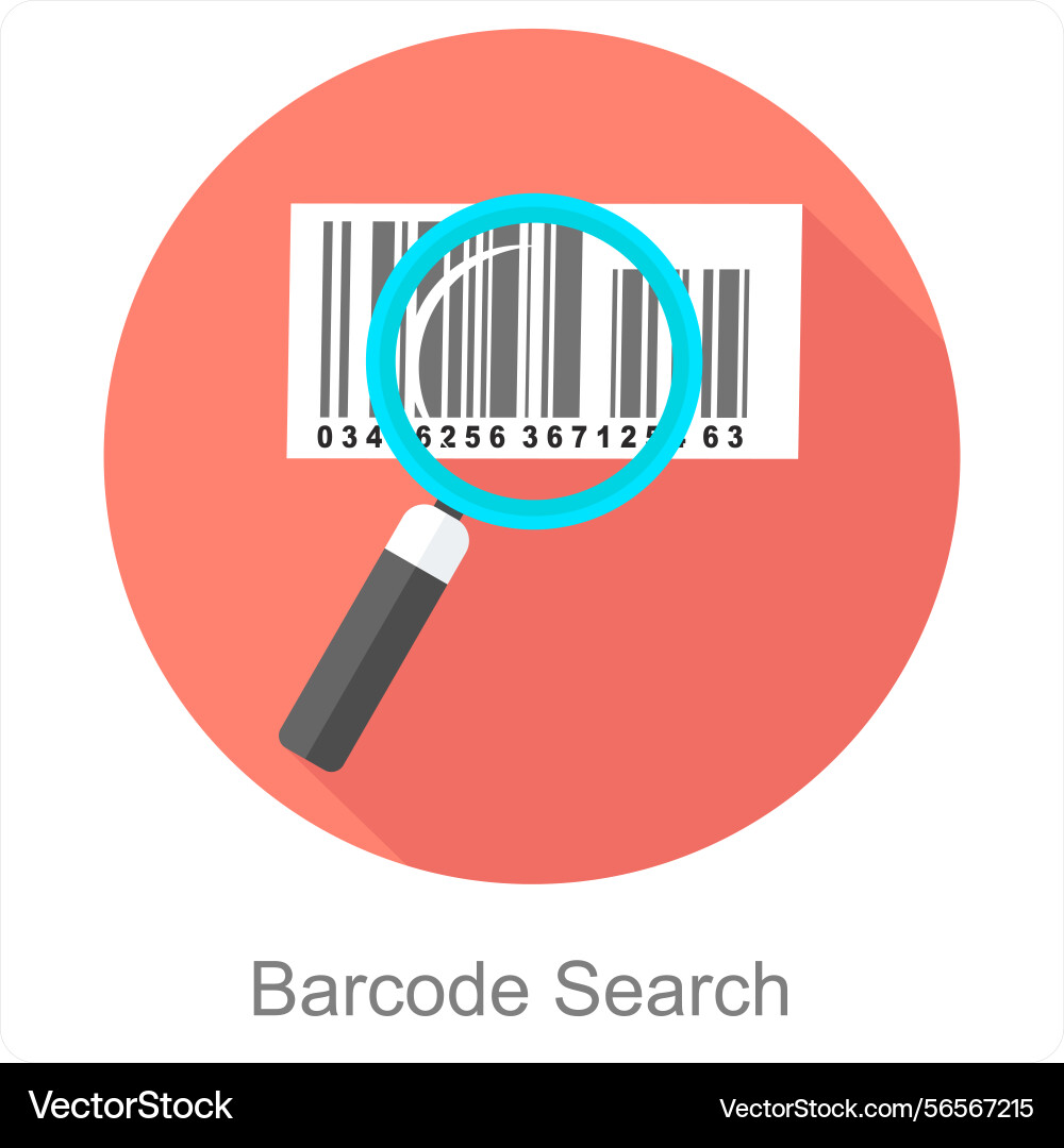 Bar code search icon concept vector image