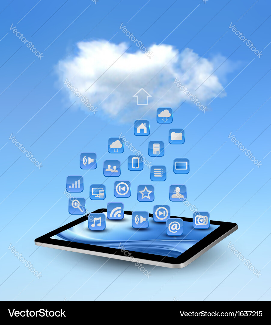 Cloud Computing Background with Icons Vector Image