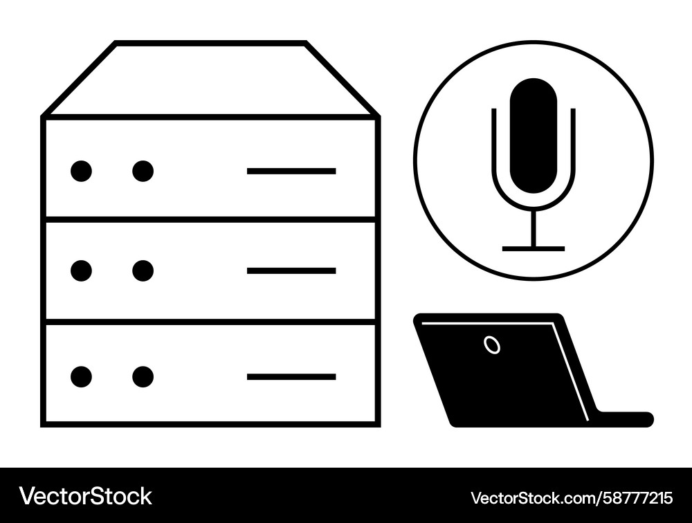 Data Storage & Voice Tech Vector Image