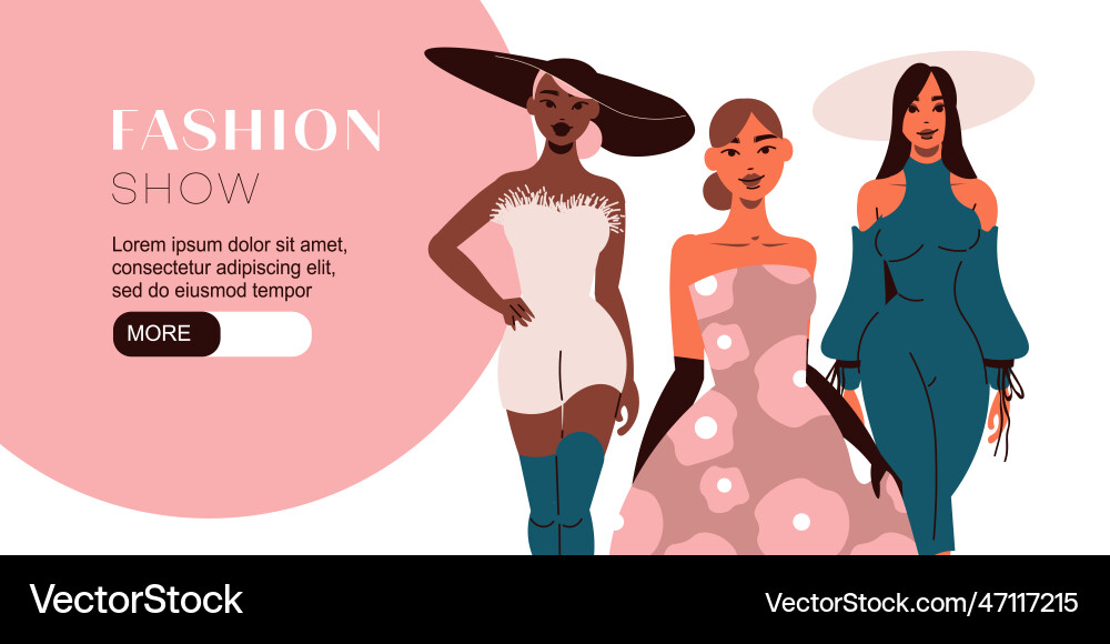 Fashion show horizontal banner vector image