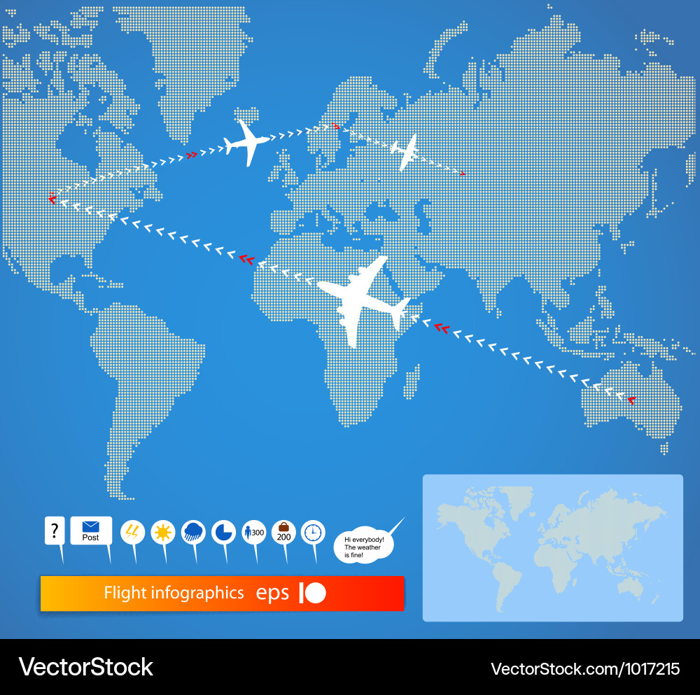 Flight Path Trace vector image