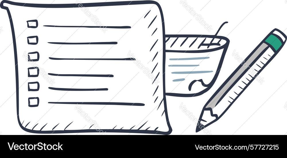 Sketchy notepad and pen icon design generative ai Vector Image