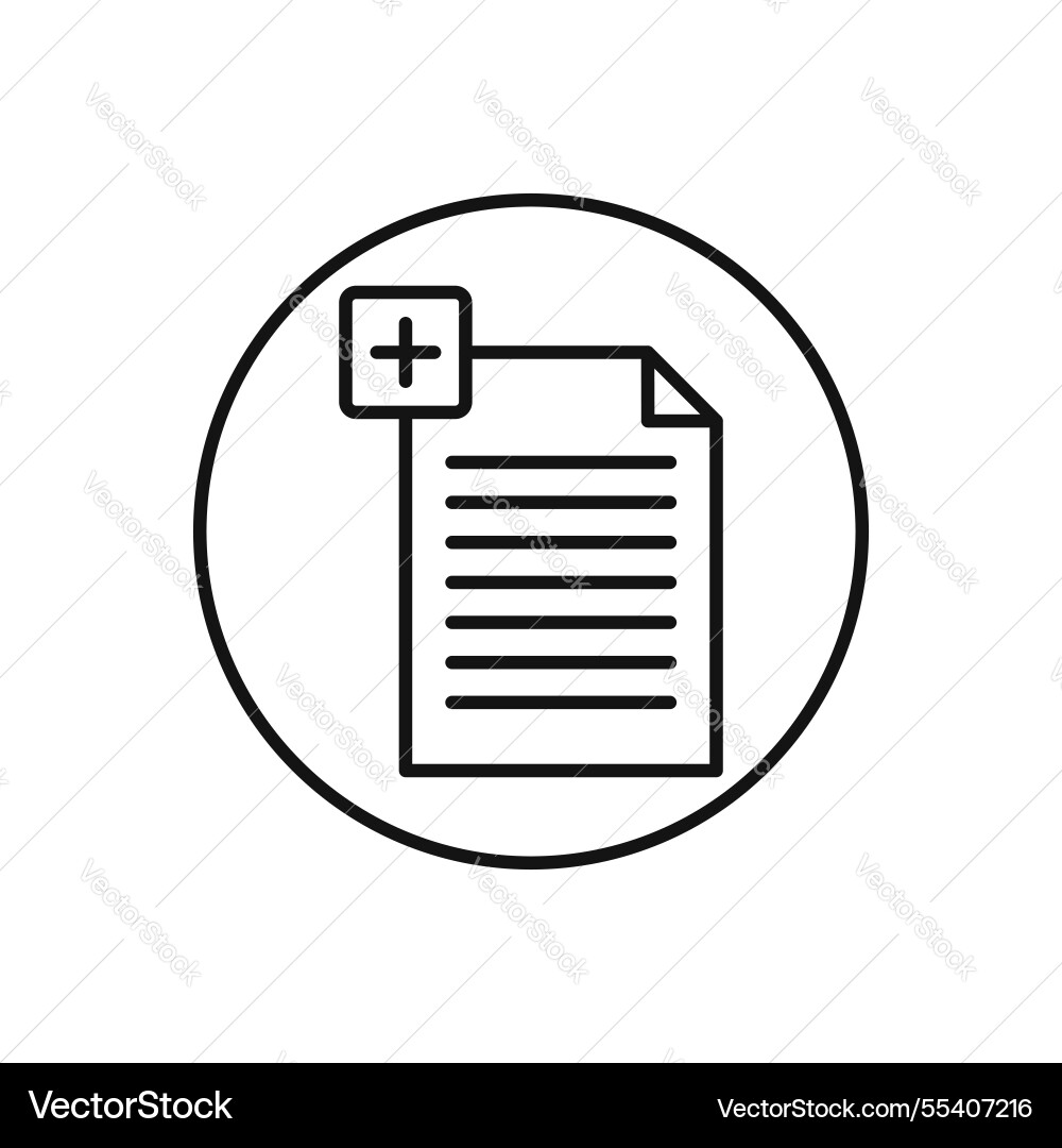 Add document icon simple thin line Add document icon simple thin line vector image