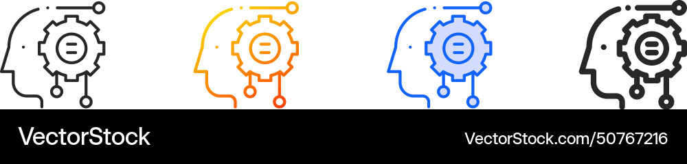 Artificial intelligence iconthin linear gradient Artificial intelligence iconthin linear gradient vector image