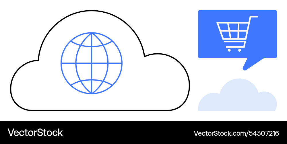 Cloud computing and e-commerce concepts Cloud computing and e-commerce concepts vector image
