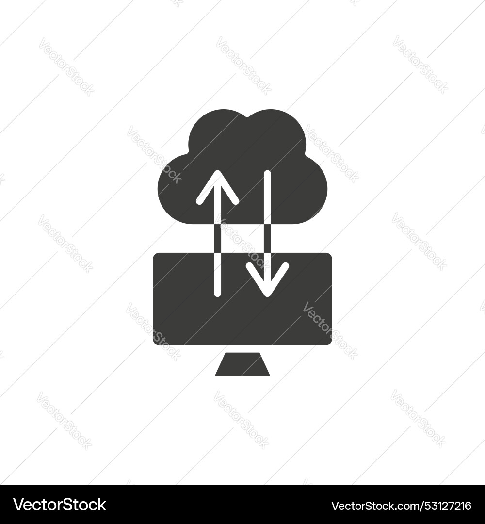 Cloud computing line icon isolated on white Vector Image