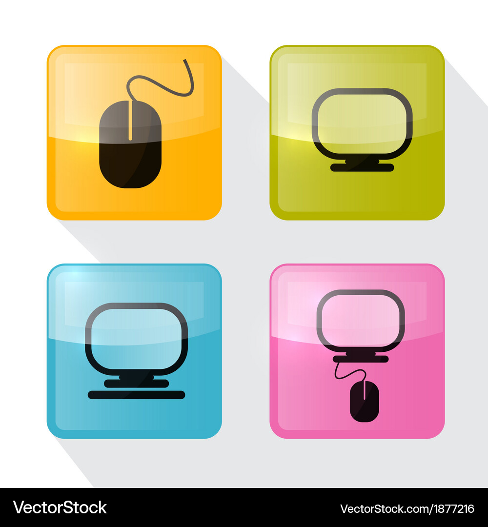 Computer icons set Vector Image