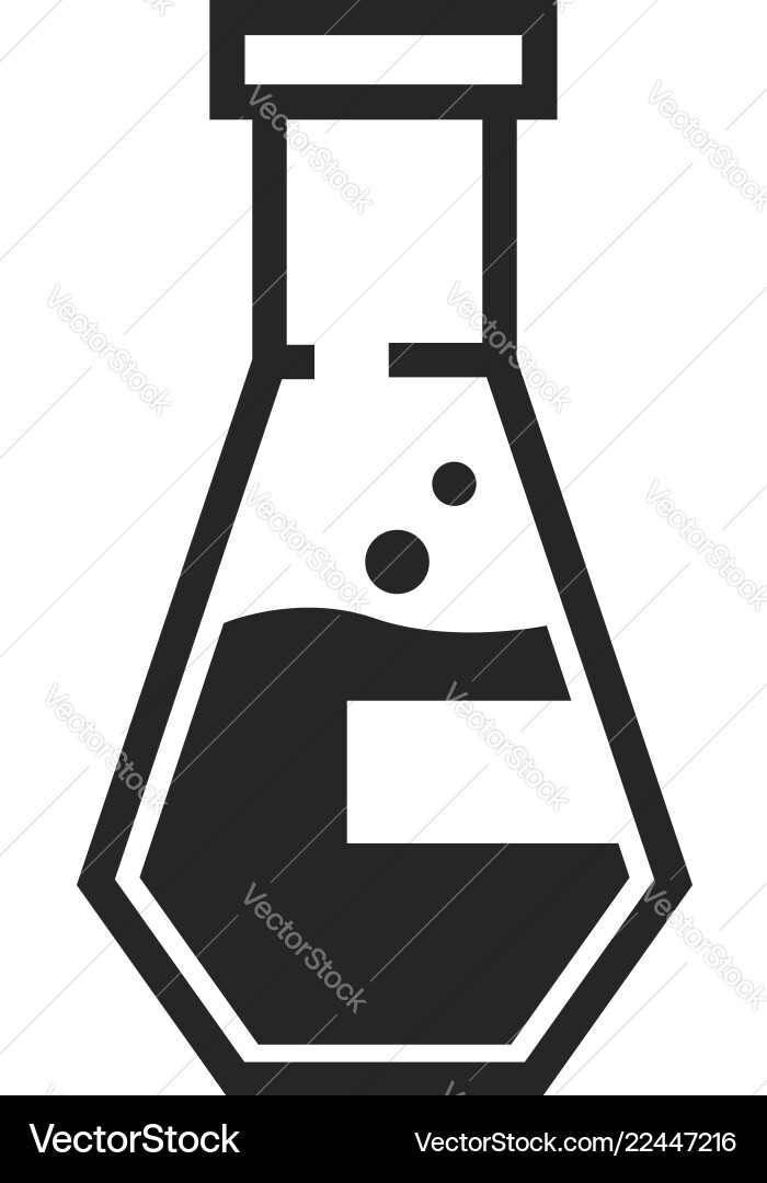 Conical flask icon simple style Conical flask icon simple style vector image