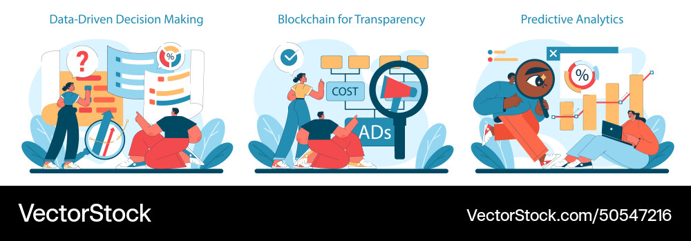 Data Analytics & Blockchain Insights vector image