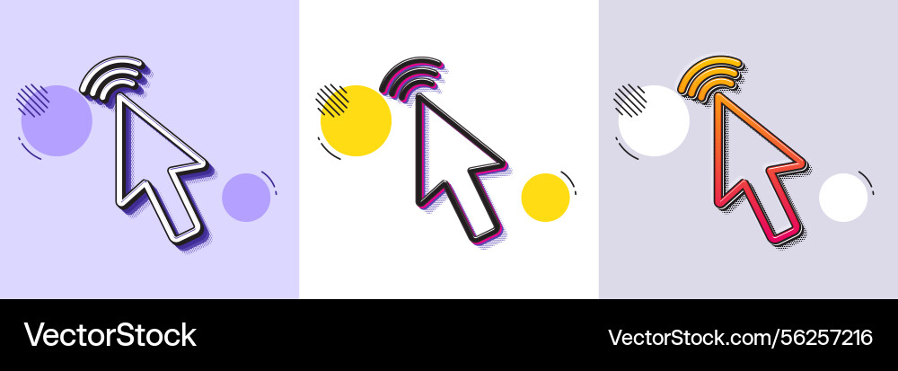 Mouse cursor line icon click action sign Mouse cursor line icon click action sign vector image