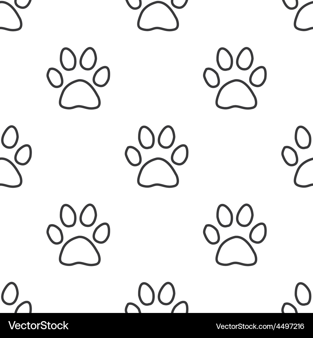 Paw Print Seamless Pattern Vector Image