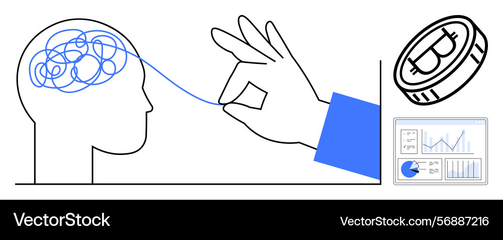 Problem-solving concept with brain organizing Problem-solving concept with brain organizing vector image