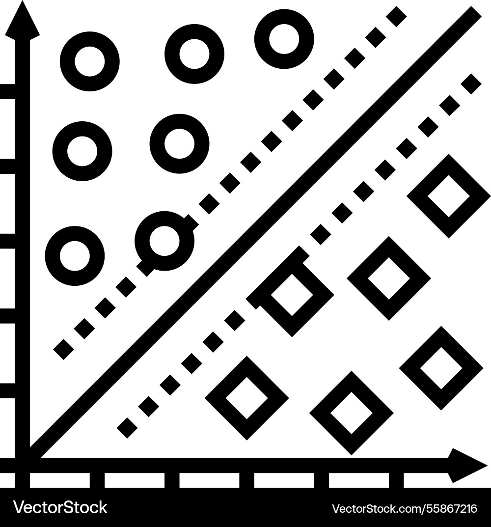 Support machine svm line icon vector image