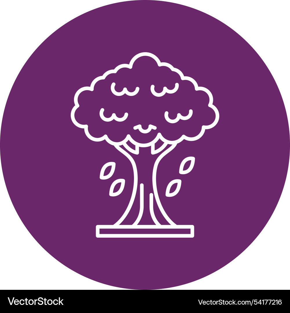Tree line circle icon Vector Image