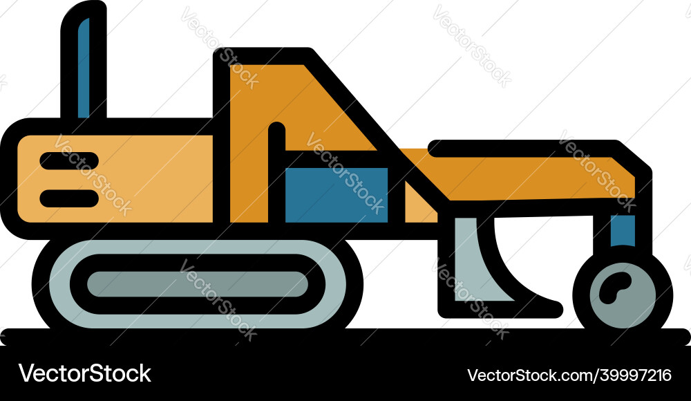 Work grader machine icon color outline Work grader machine icon color outline vector image