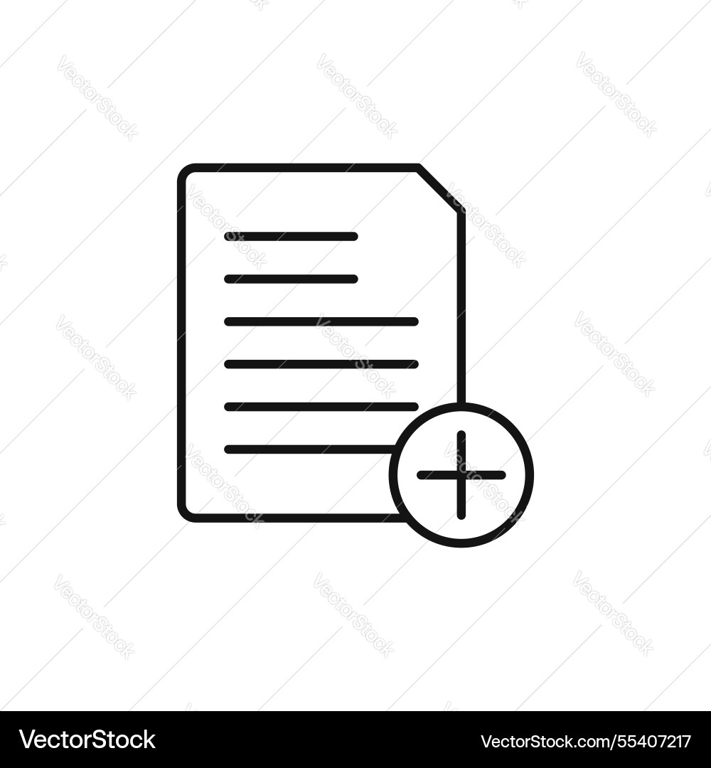 Add document icon simple thin line Add document icon simple thin line vector image