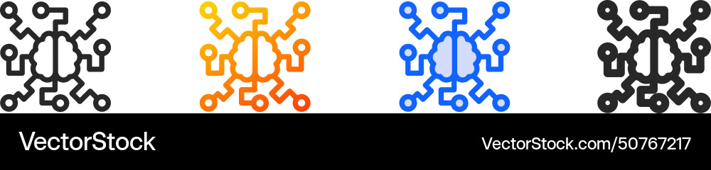 Artificial intelligence iconthin linear gradient Artificial intelligence iconthin linear gradient vector image