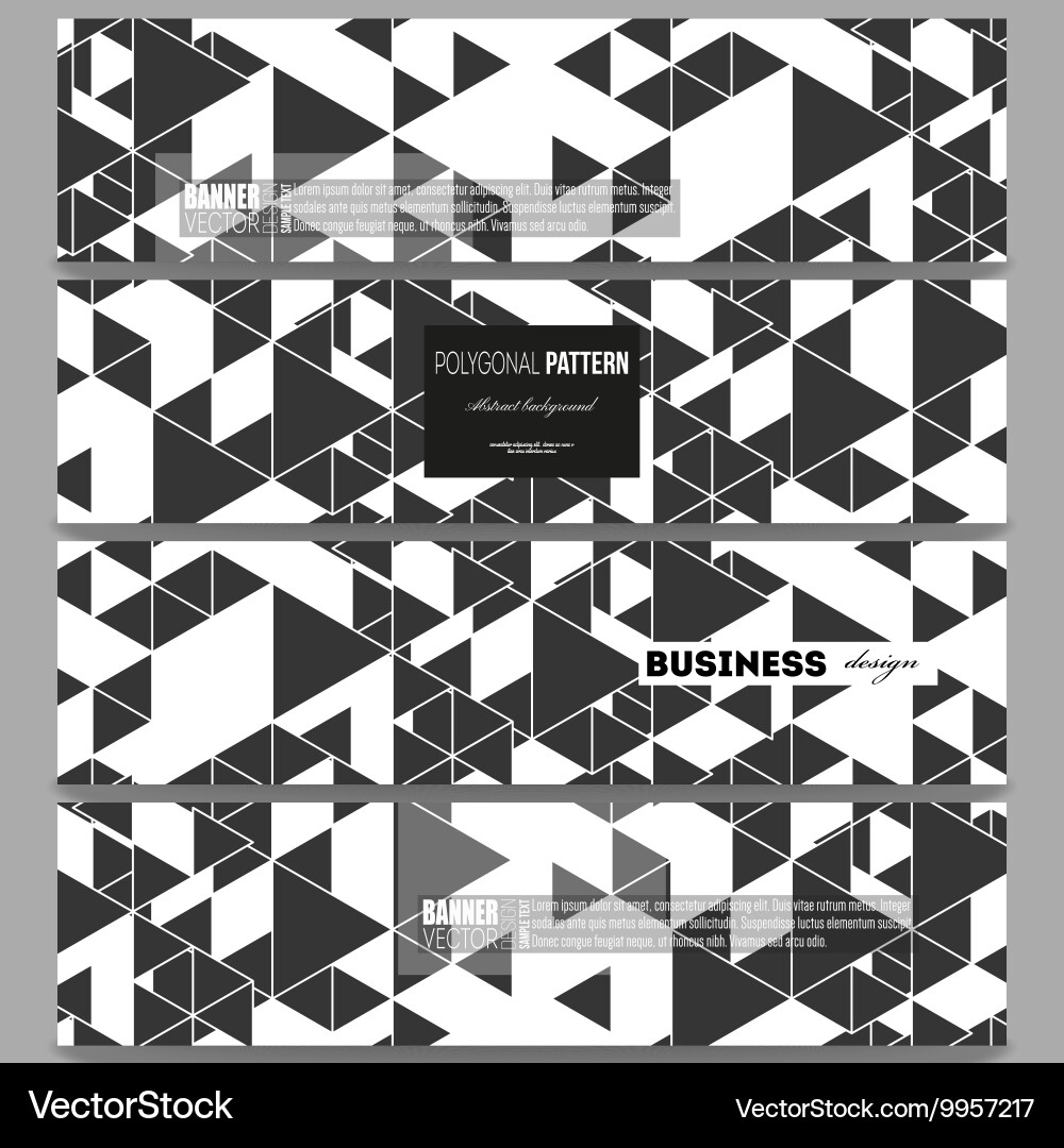 Banners set triangular pattern abstract vector image
