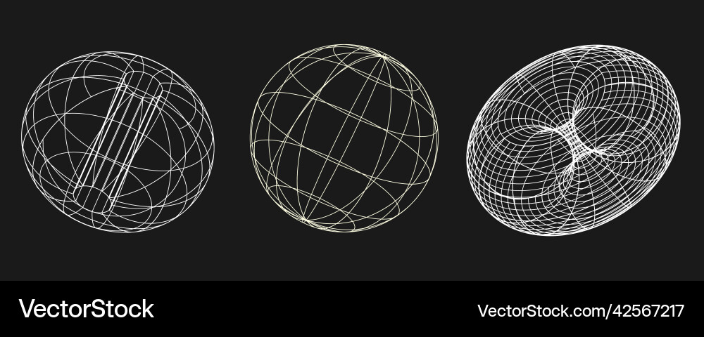 Cyber distorted shapes set retro punk design Cyber distorted shapes set retro punk design vector image