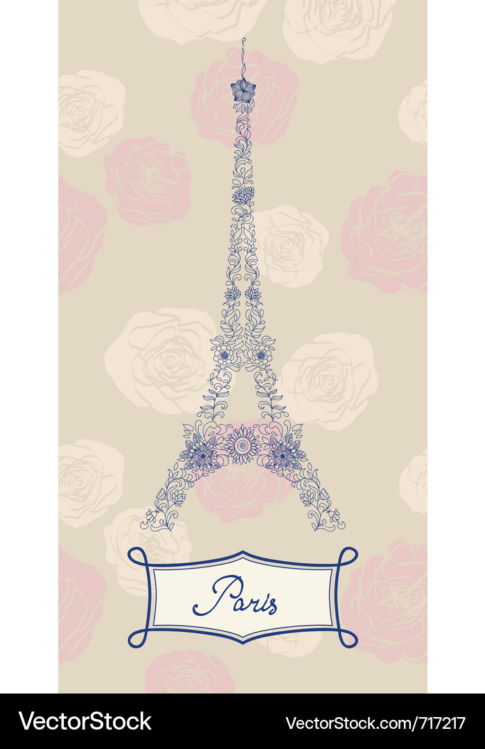 Eiffel Tower Pattern Vector Image