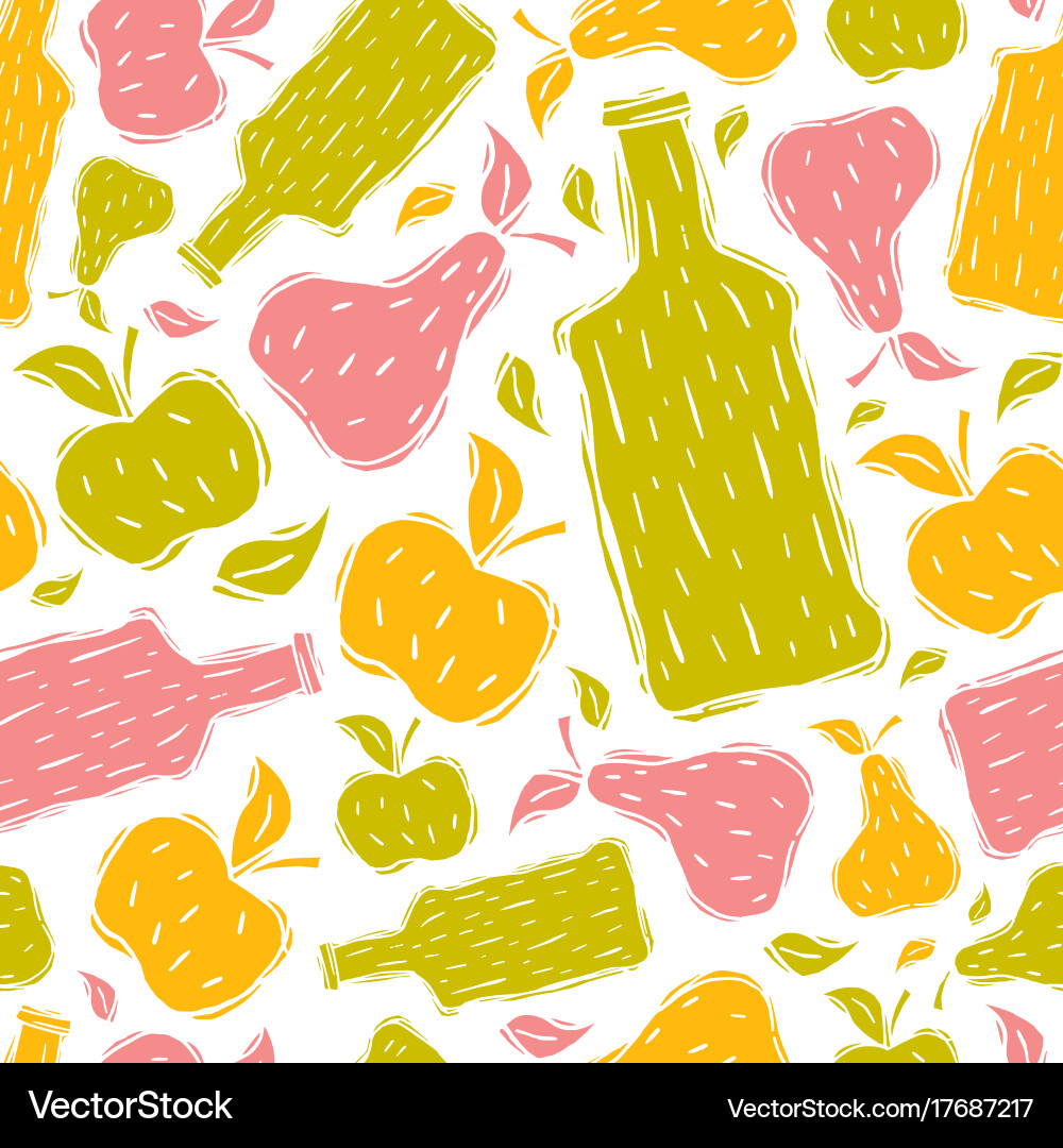 Hard cider seamless pattern Vector Image