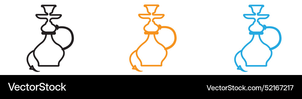 Hookah icon logo set collection for web app ui Hookah icon logo set collection for web app ui Vector Image