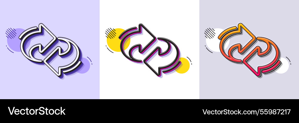 Refresh change arrow line icon rotation vector image