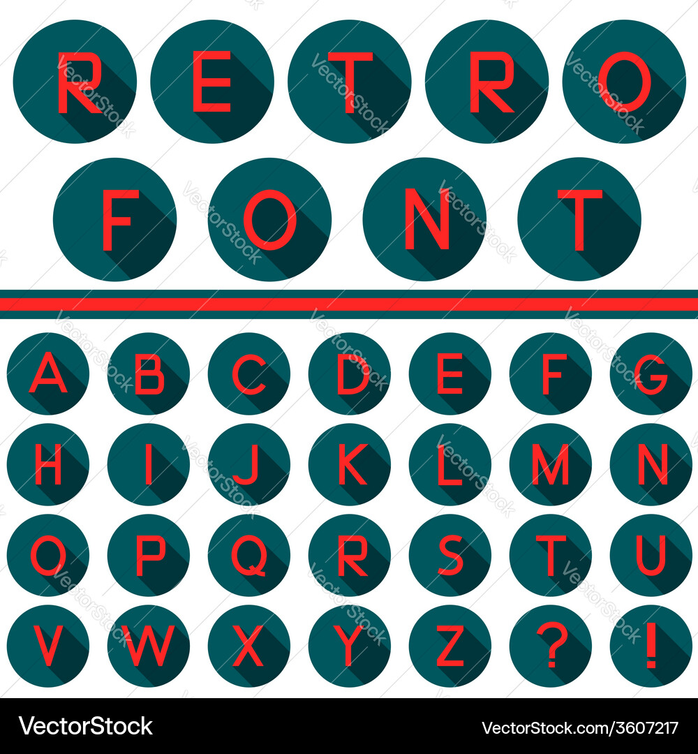 Retro Font Set Vector Image