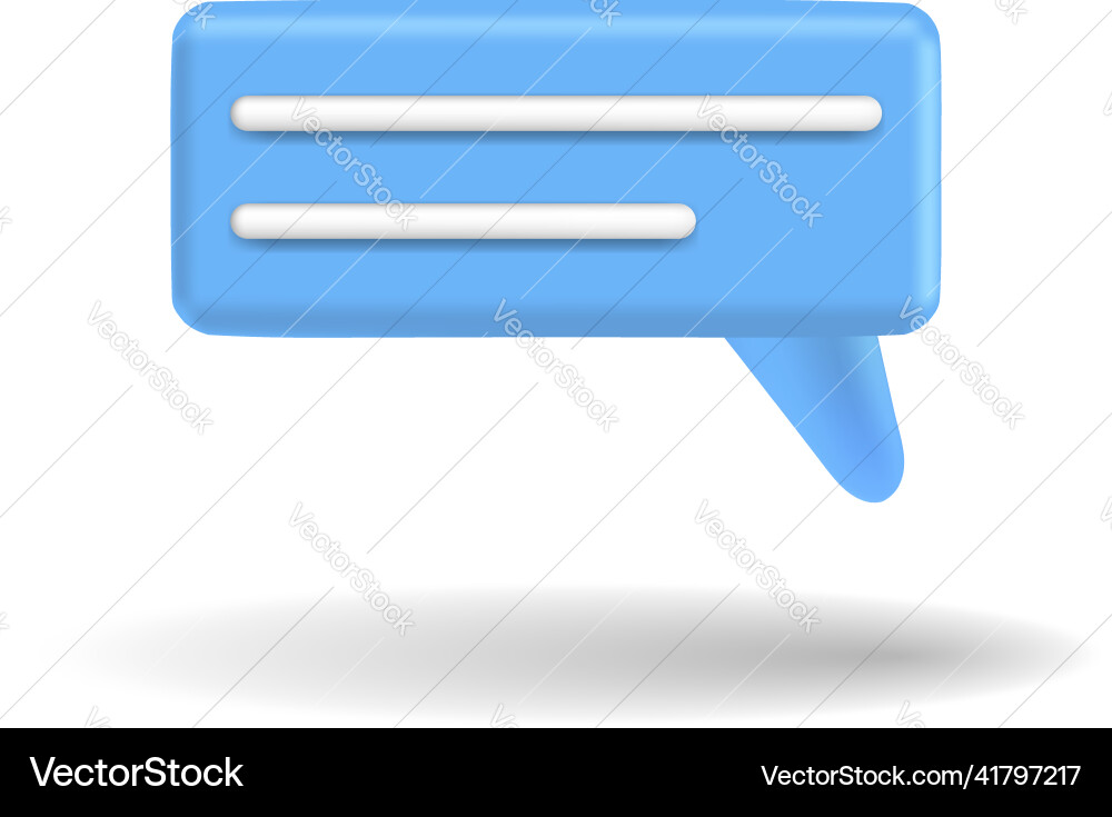 Speech bubble 3d box chat button message talk Vector Image