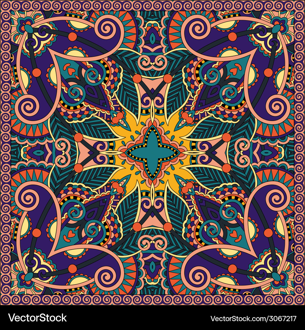 Traditional ornamental floral paisley bandanna Vector Image