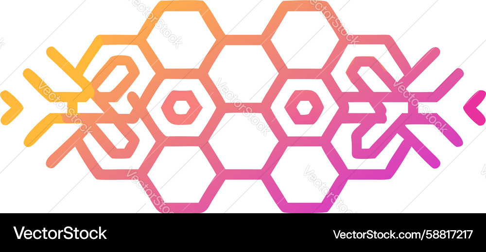 Vibrant hexagonal pattern with gradient colors Vector Image