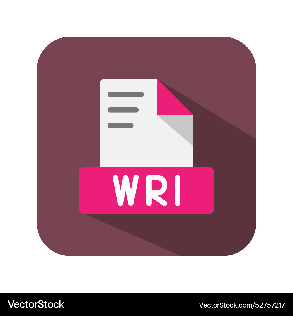 Wri file flat icons symbol document files archive Wri file flat icons symbol document files archive vector image