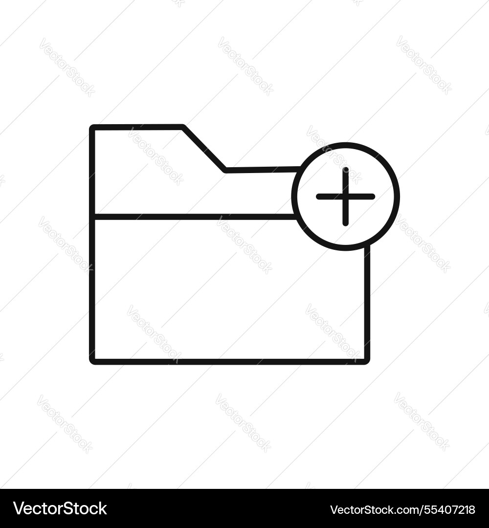 Add folder icon simple thin line Vector Image
