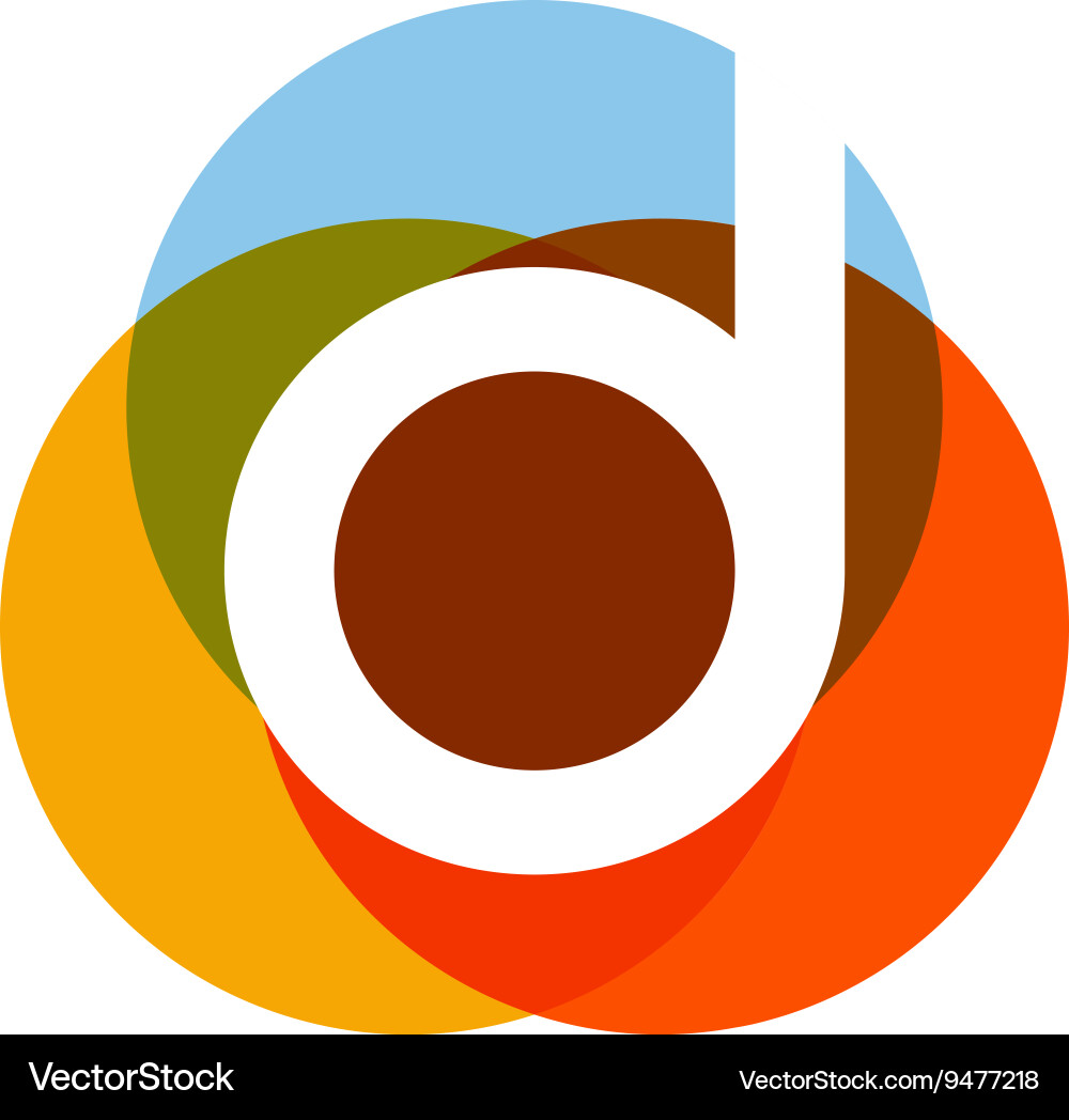 Brief D Logo Icon - bunt & modern Vektorbild