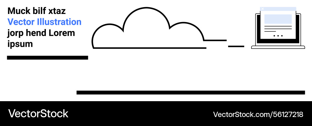 Cloud computing concept with laptop depicting data Cloud computing concept with laptop depicting data vector image