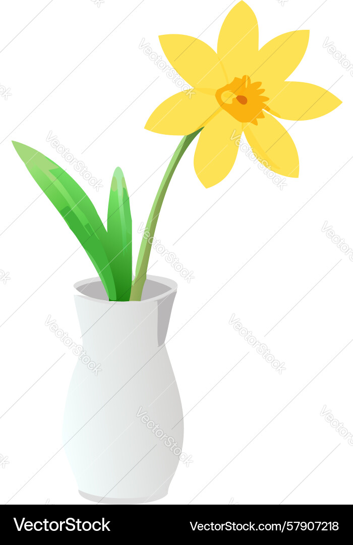 Fresh daffodil in vase design generative ai Vector Image