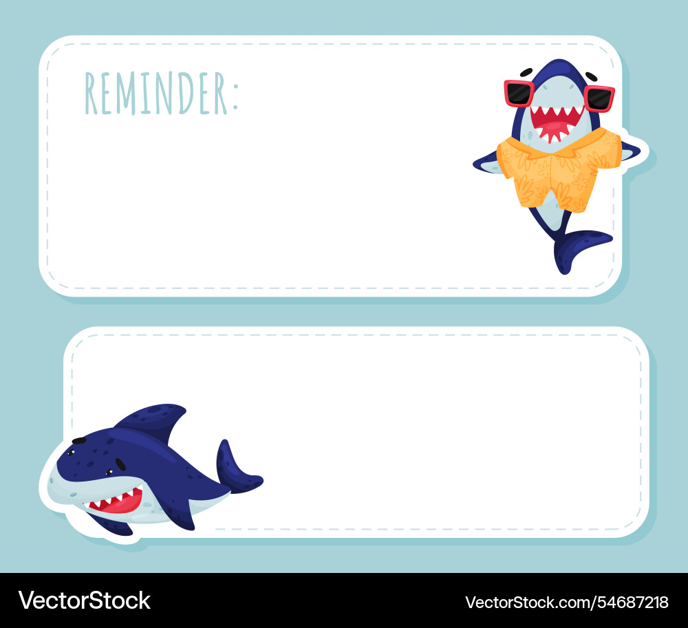 Funny shark character to do list design Vector Image