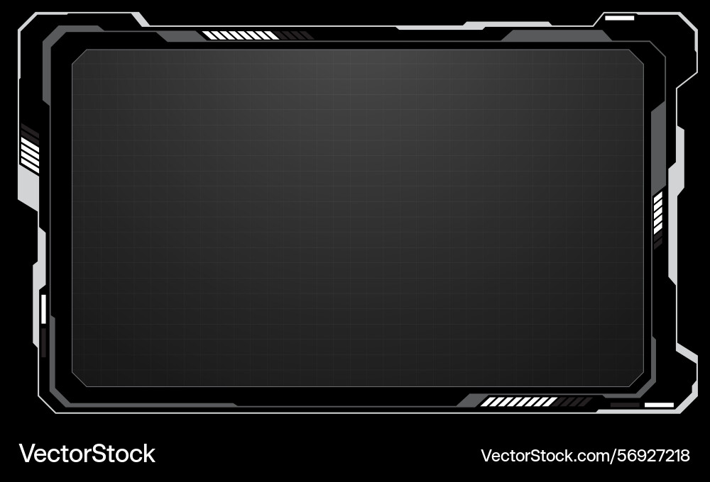Hud frames white grey user interface elements Hud frames white grey user interface elements vector image