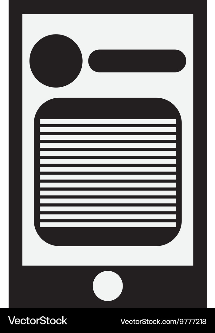 Modern cellphone with document on screen icon Vector Image
