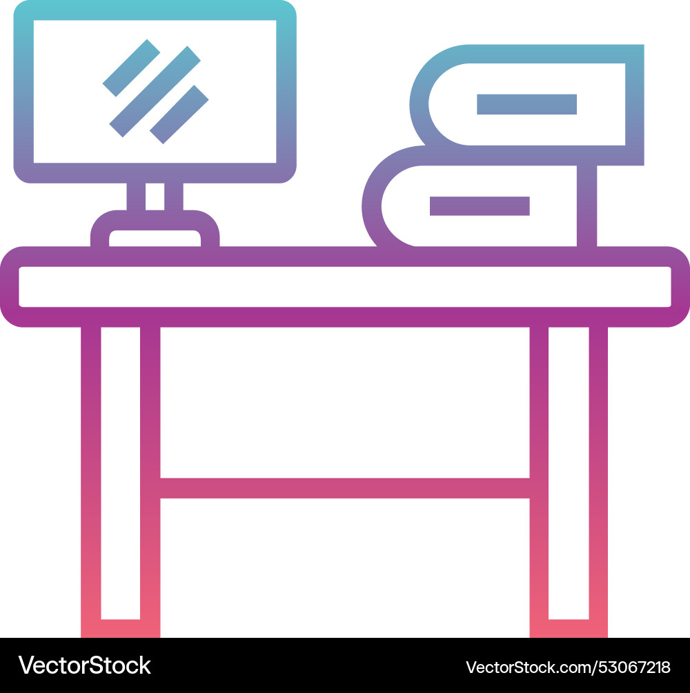Office table line gradient design Vector Image