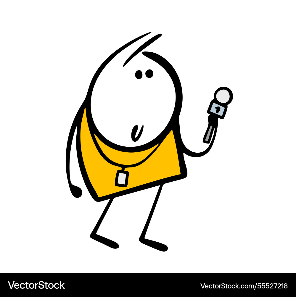 Reporter from a tv channel or internet portal Reporter from a tv channel or internet portal vector image