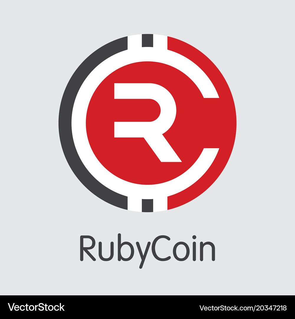 Rubycoin cryptocurrency - colored logo – Royalty-Free Vector | VectorStock