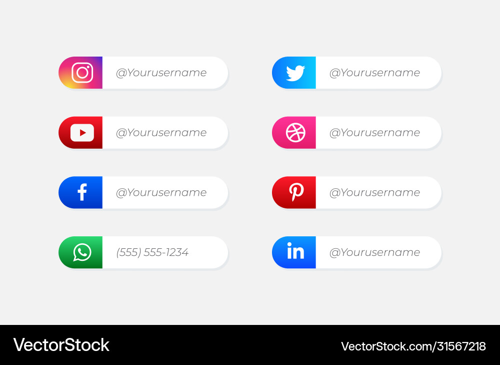 Social Media Icons Set vector image