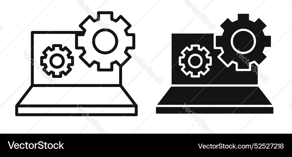 Technical support thin line icon set Technical support thin line icon set vector image